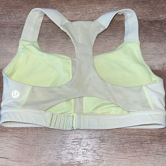 Lululemon Run: Hook Me Up Bra Wagon Stripe Faded Zap / Faded Zap Size 4 - Picture 4 of 7